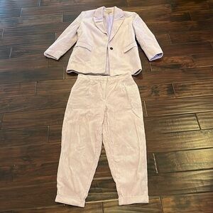 2pc set Lavender color from asos suit jacket sz 4 pants size 10 corduroy fabric